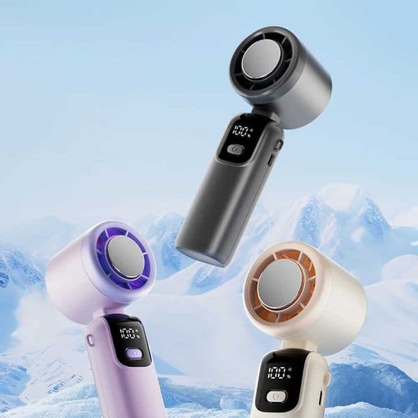 2025 New Semiconductor Refrigeration Handheld Fan 29000 RPM High-speed Violent Turbo Fan Folding Neck Hanging Ice Pack Small Fan L260429
