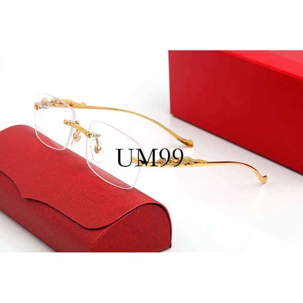 Fashion Designer Sunglasses For Women Vintage Buffalo Horn Glasses Panther Gold Silver Metal Legs Rimless Sunglass Mens Travel Tour Eyeglasses Lunettes gafas
