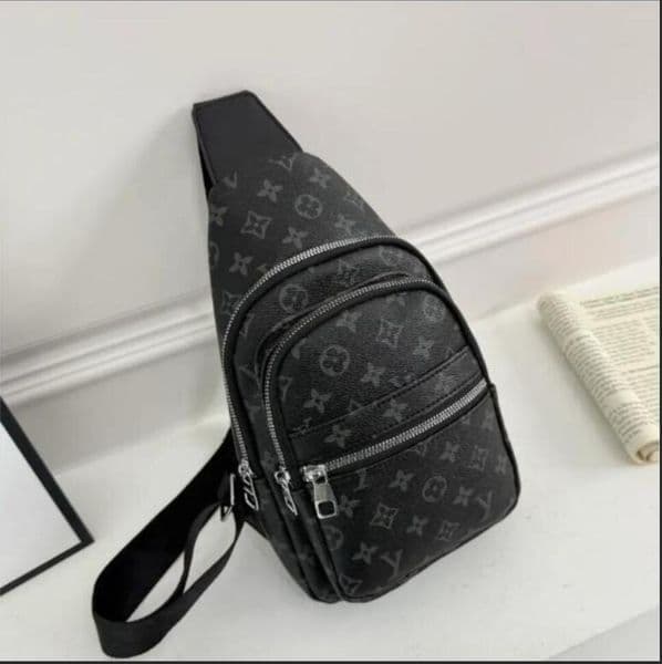 Fashionable classic printed crossbody chest bag multi pocket design (main + front). Adjustable shoulder strap. shopping & trips. Versatile and good - looking