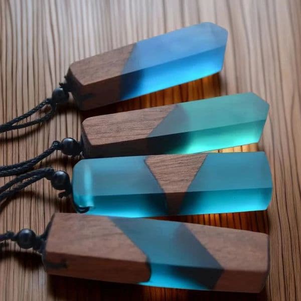 Handmade wooden resin crafts customized pendants necklaces gifts 260428