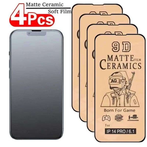 1-4PCS Soft Matte Ceramic Film 15 17 16 11 14 Pro Max Screen Protector For iPhone SE 13 12 Mini 7 8 Plus XR 26L0429