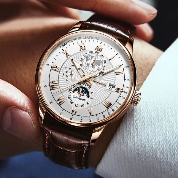 2026 y Mens Sport Watch Fashion Top Waterproof Luminous Leather Date Quartz Wristwatch Mans Clock 260429