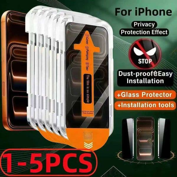 1-5PCS easy to install tempered glass, suitable for iPhone17 16 15 14 13 12 11ProMax 17AIR 16Plus XR XS privacy screen protector 26L0429
