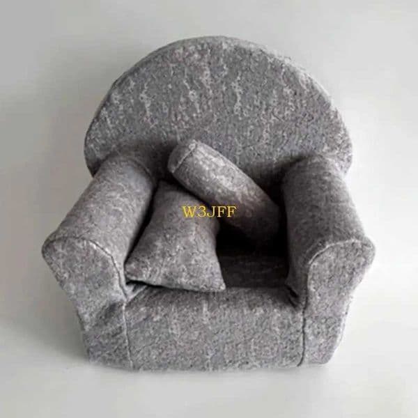 W3JF 3 Pcs Newborn Photography Props Baby Sofa Pillows Set Infant Photo Posing Assist Chair Cushion S2604274H5N