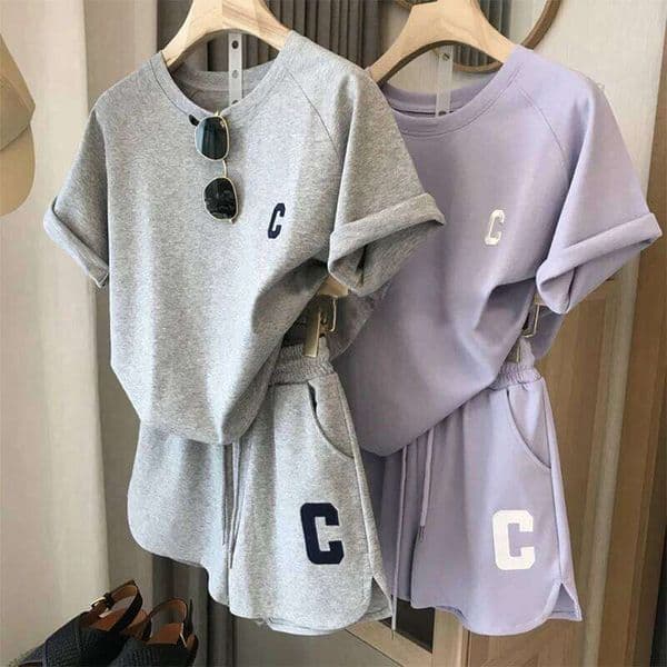Kids Summer Sports Set 5-12 Years Fashion Letter Short Sleeve T-shirt & Loose Shorts 2-Piece Casual Thin Outfit for Boys Girls 26H0429