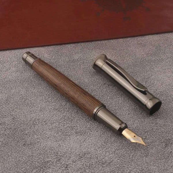 High Quality wooden Fountain Pen Gun Grey Business Office School Supplies Writing 26L0429