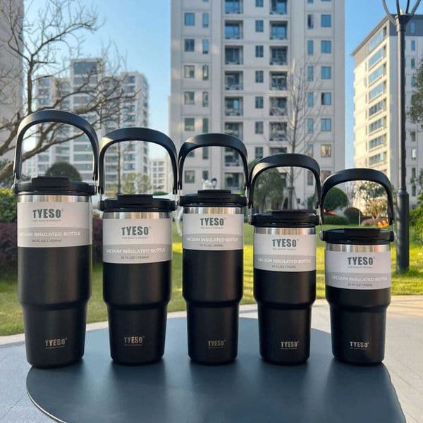 TYESO Large Capacity Stainless Steel Thermo Bottle Car Coffee Cup Keep Cold and Heat Thermal Mug Sport Water Bottle Vacuum FlaskT260429
