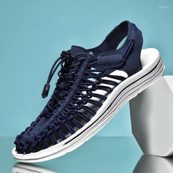 Sandals Summer Men's Brand Weaving Design Beach Outdoor Women's Flat Breathable Casual Shoes Size 48