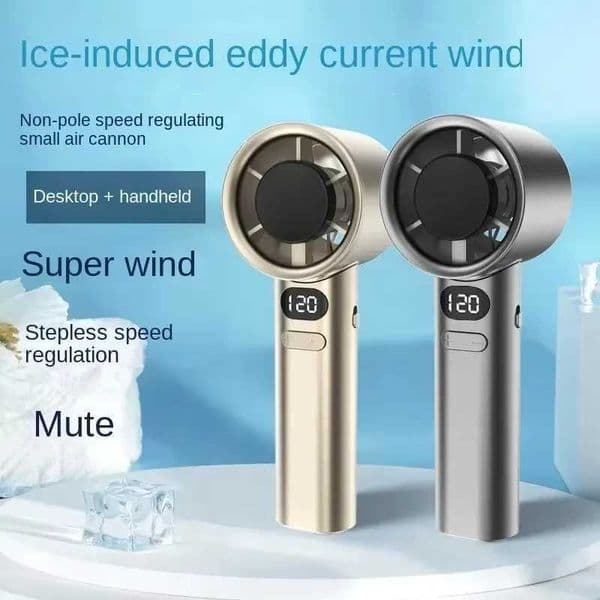 New Mini Handheld Fan 120 Speed Portable Desktop Fans Instant Cooling with Ice Mode Rechargeable Stylish Personal Fan for Women L260429
