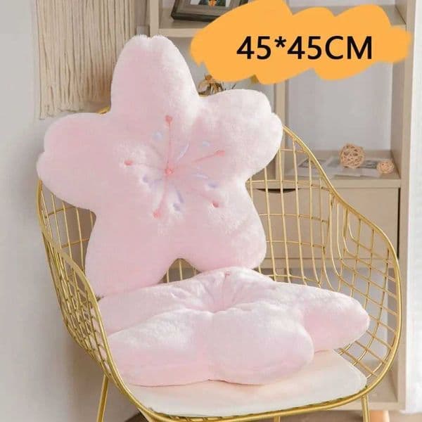 Kawaii 45cm Plush Pillow Cherry Blossom Soft Room Decor Pillow Pink Tatami Cushion Bedroom W260428