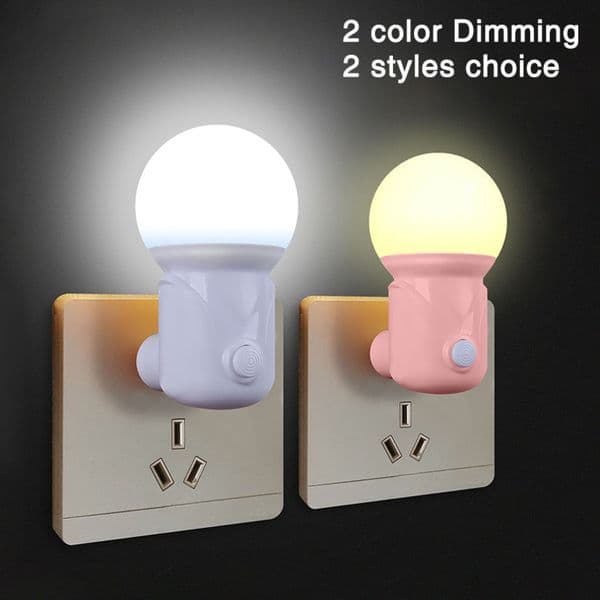 Portable Plugin LED Night Light 2color Baby Nursing Eye Sleep Bedroom Corridor Socket Lights Energy Saving w260429