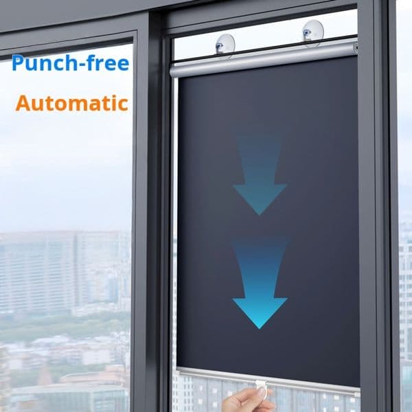 Full Blackout Retractable Sunshade Curtain SilverGreen Nailfree Cordless Roller Blinds HeatInsulating Window 260428