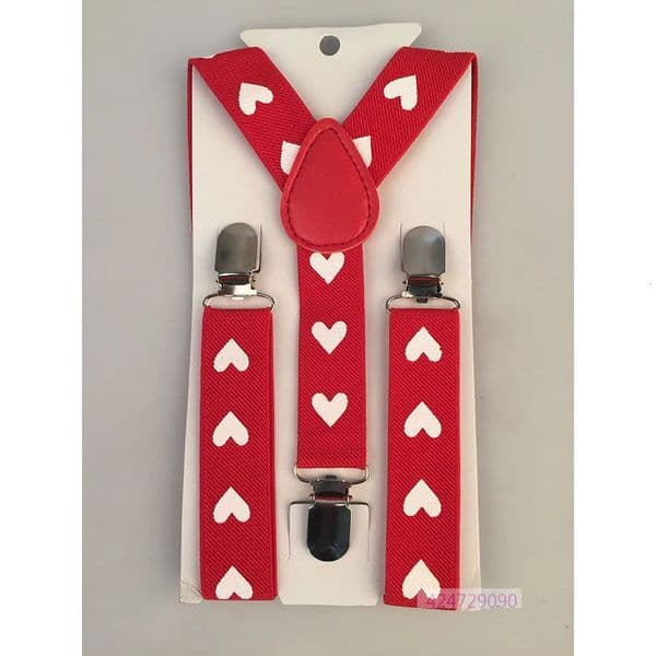 Boys Girls Kids Children Toddlers Party Heart YBack Braces Red Black Color Adjustable Elastic Clipon Suspenders YHH0034 260429