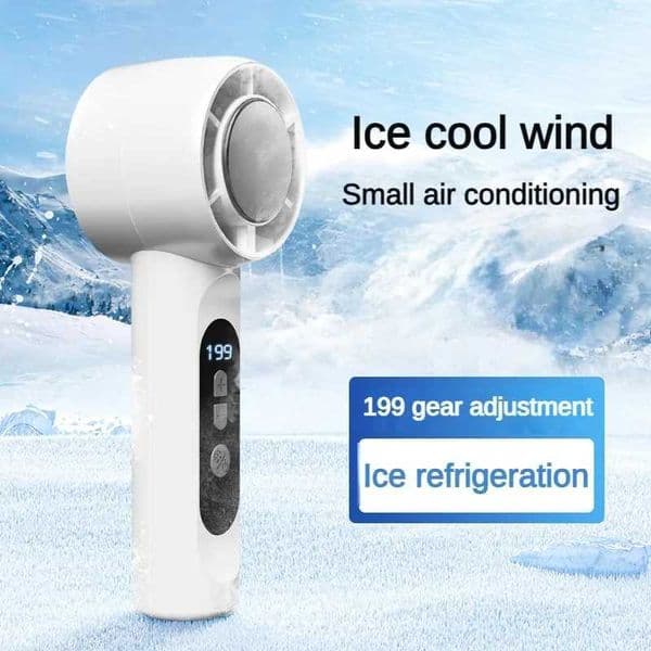 Handheld Portable Fan 199-Speed Desktop Fan USB Rechargeable Cooling Refrigeration Fan LED Display For Home Office Travel L260429