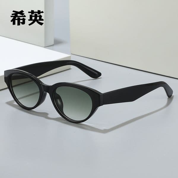 New anti-UV full-frame fashionable oval frame, plain decorative sunglasses, simple sun protection eyewear