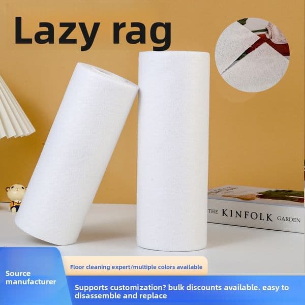 Disposable kitchen dual-use wet dry dishwashing cloth, stain and grease remover, thickened ultra-fine fiber, roll-packed, tearable cleaning cloth