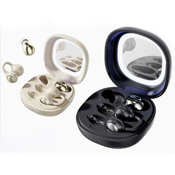 2026 Newest Open Ear Clip Headphones True Wireless Earbuds Sports Earphones Built in makeup mirror 2 in 1 TWS Bluetooth Headphones