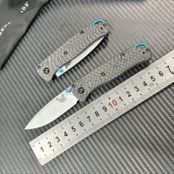 BM 533-3 Folding Tactical Knife Damascus Steel Blade Bugout Knife Carbon Fiber Handle Pocket Outdoor Camping Self-defense Knives thumbnail 2