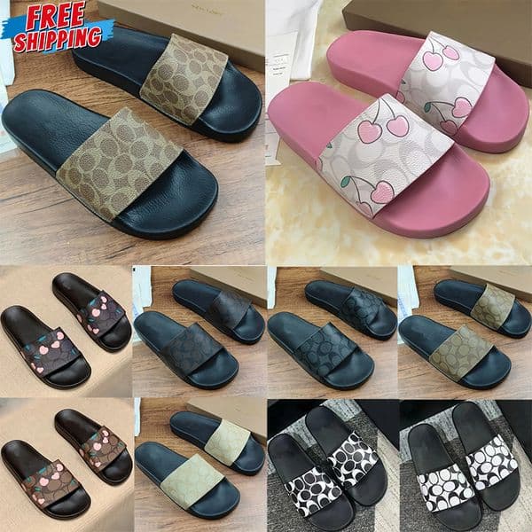 Free shipping slides for men women slippers designer sandals famous sliders claquette clogs luxury sandale sandalen mules flats beach dad shoes sandles