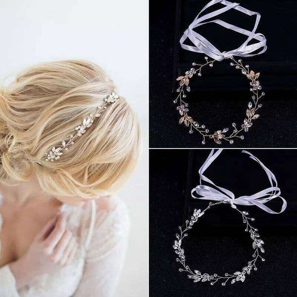 Baroque Leaf Crystal Hairband For Women Prom Pageant Bridal Wedding Hair Accessories Jewelry Band Headband Tiara