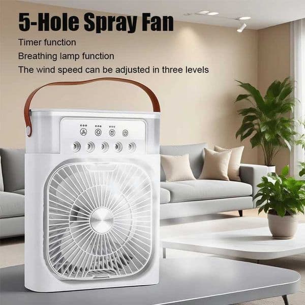 3 in 1 Mini Portable Cooling Fan with USB Charging Water Mist Air Conditioner LED Night Light for Home Office Desk Humidifier L260429