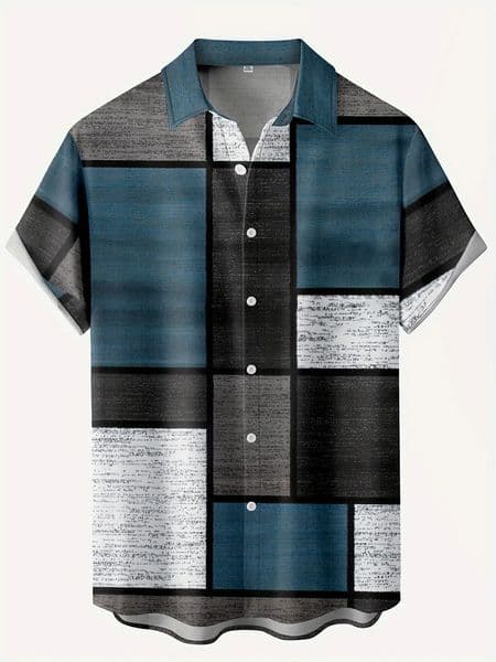 Hawaii Mens Vintage Shirts Casual Breathable Short Sleeve Tops Beach Party Plaid Clothing 260416
