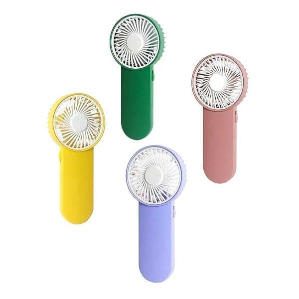 Portable Handheld Mini FanPowered by AA BatteriesAdjustable Single Speed Ideal for Outdoor UseLightweight and Compact Design L260429