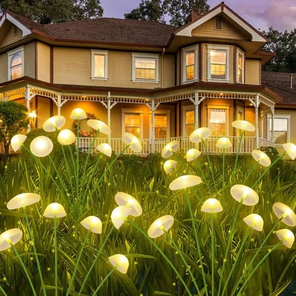 LED solar jellyfish mushroom lamp used for outdoor courtyard landscape decoration lighting suitable lawns garden terraces 260429
