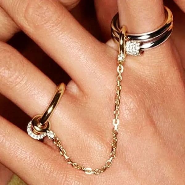 fashion HipHop Tassel Chain Rings for Women Multi-layer Finger Rings Party Travel Gift Jewelry 260429