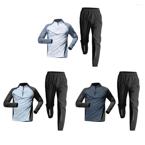 Men's Tracksuits Quick-Dry Sports Set Autumn Track And Field Zipper Training Running Fitness Long-Sleeve Shirts For Cycling Gym Wear Men