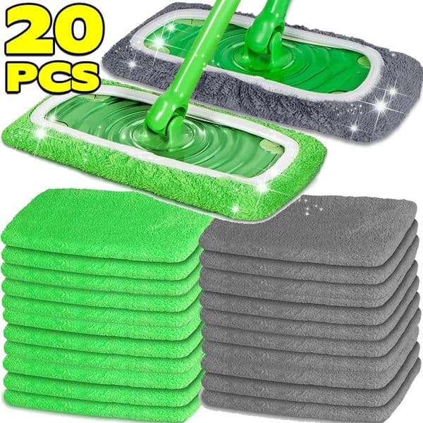 120pcs Microfiber Mop Pads Replacement Washable Reusable Shoe Cover Adjustable Elastic Band For Furniture Floor Window Cleaning 260428