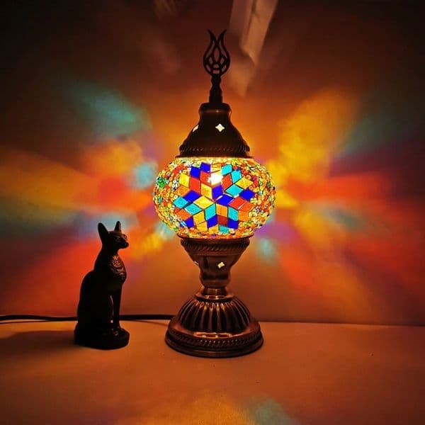 Handmade Table Lamp Turkish Stained Glass Lampshade Art Vintage Romantic Mosaic Desktop Decorative Lights Nightstand Night Light 260429