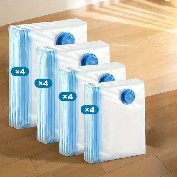 4pcs Vacuum Compression Storage Bag Sealed Clothing Storage Bag Household Space Saving Organizer Excluding Manual Pump 260423