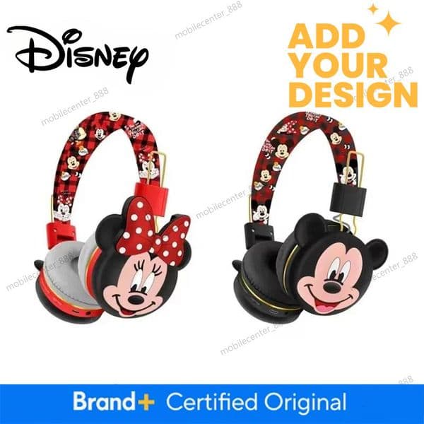 Designer Disney Cartoon Mickey Minnie Bluetooth Headsets Game Doodle Wireless Headphones Earphones Mic For Kids Boy Girl Gifts Support TF Card Luxury
