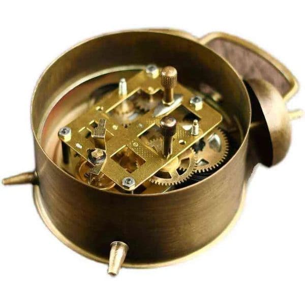 Antique Pure Copper Alarm Clock Mechanical Retro Table Clock Watches Bedroom Silent Gold Bedside Clocks Metal Desk Decoration ZZ Tax Duty Free