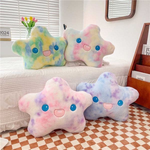 Creative plush toy bear paw pillow star and moon cushion for sofa bed bedroom gift L260430