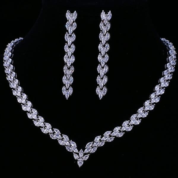 Emmaya Exquisite Cubic Zirconia Wedding Party Jewelry Set Gold Color High Quality CZ Bridal Necklace Earring 260429