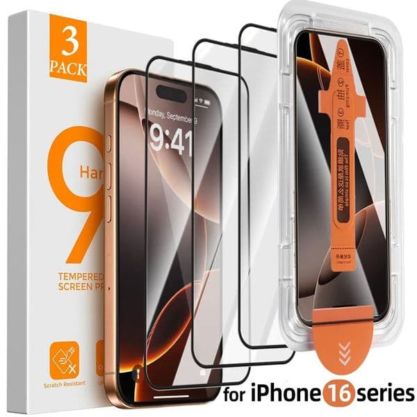 1-3Pack Tempered Glass for IPhone 16 Pro/16 Plus/16 Pro Max Dust Free Installation Screen Protector HD Film for IPhone 16 Series 260427