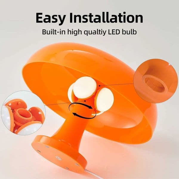 Mushroom Table Lamp Minimalist Modern Bedroom Bedside Lamp Danish Designer Orange Decorative Table Lamp LL tax Duty Free HJ