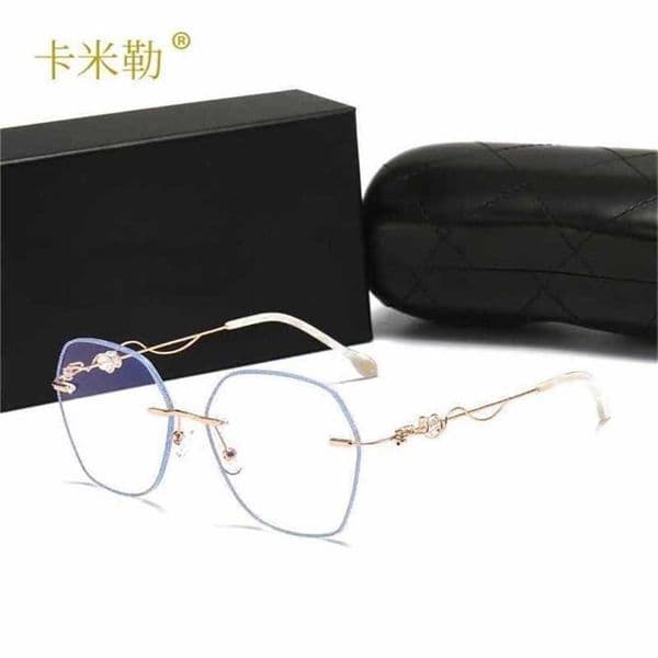 Sunglasses Luxury Designer Sunglasses Wholesale of Polarized original oval face with strong frame and fashionable frameless anti light blue film glasses 802