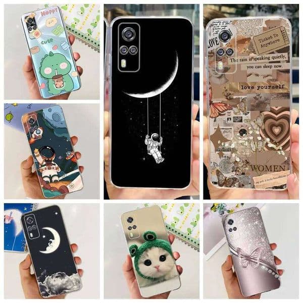 vivo 2021 Case Soft silicone Back Cover Cute Dinosaur Astronaut Fundas For Vivo Y31 Y 31 V2036 VivoY31 Phone Cases Clear S260429