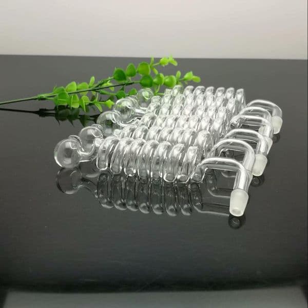 Classic multi-bend spiral glass cooker Glass water hookah Handle Pipes smoking pipes High quality