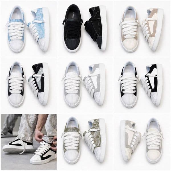 Numeris Atelier Leather Casual Walking Rubber Sole Daily Skate Shoes Comfortable Versatile Wear Resistant Lightweight Low top Sneakers Large US13