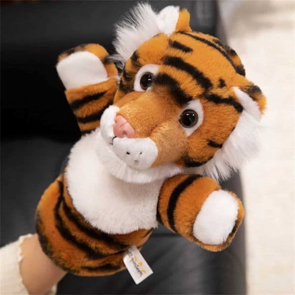14 Styles Forest Animal Plush Hand Puppet Toys Soft Cozy Piggy Panda Koala Monkey Elephant Frog Doll Funny Lively Game Props L260430