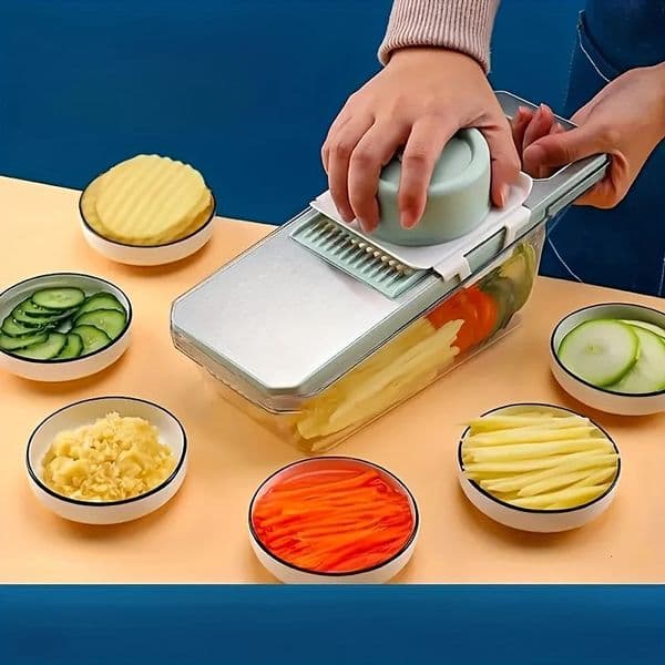 7pcs Stainless Steel Multi-Function Vegetable Slicer And Grater Set with Interchangeable Blades Manual Tool Kit 260428