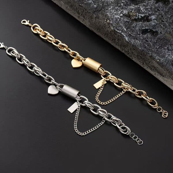 Designer European-style fashionable non-fading heart-shaped thick chain jewelry for men and women, same style, wholesale from manufacturer