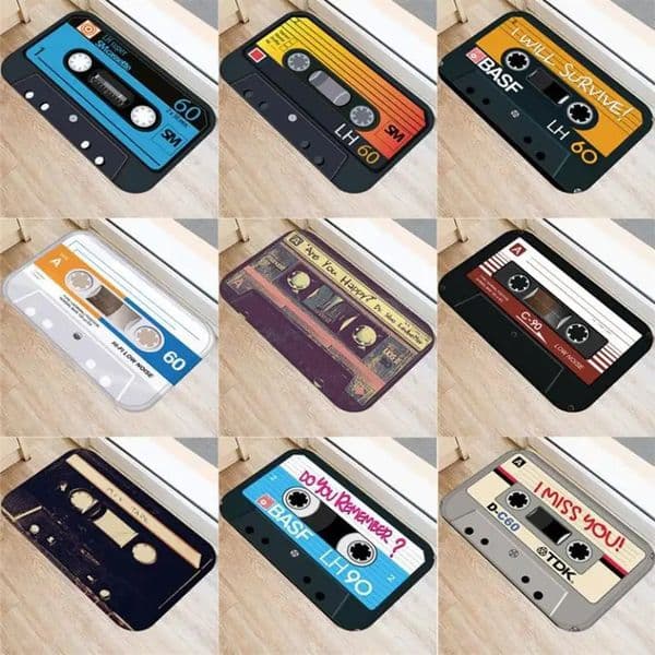 Bath Mat Non-slip Bathroom Toilet Carpet Kitchen Soft Floor Mat 3D Cassette Music Tape Doormat Entrance Rugs Home Decoration 260429