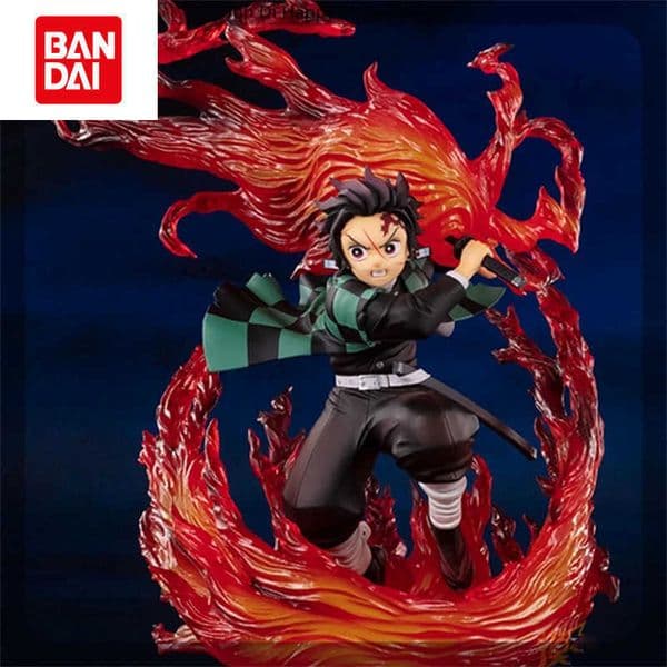 Bandai 21CM Demon Slayer Kamado Tanjirou Hinokami Kagura Anime Figure Model Statue Boy Desktop Decoration Collection Ornament Toys Gift L260430