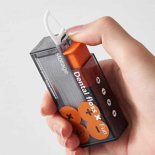 Portable Floss Dispenser Includes 10Pcs Automatic Ejectable Organiser Oral Care Presson Disposable Flossing Sticks 260430