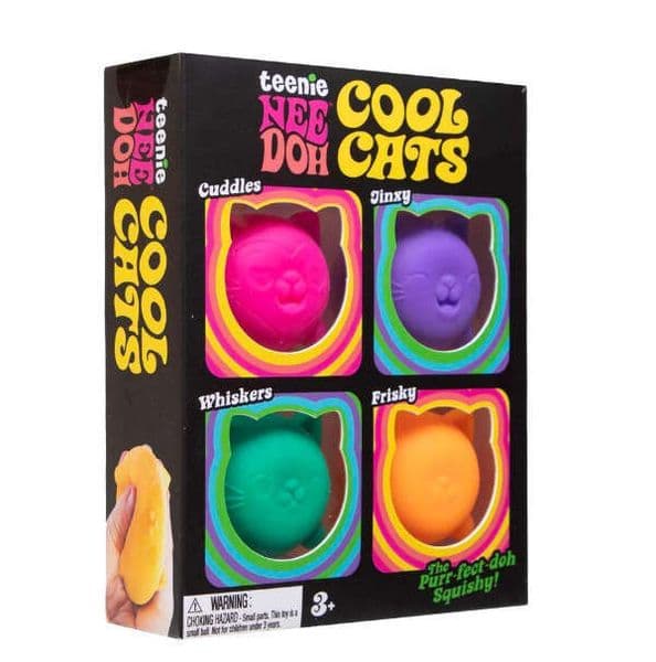 NeeDoh Teenie Cool Cat Adult Decompression Toys Kneading and Stress Relief Tools a box of 4